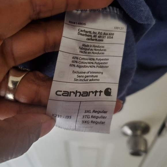 Carhartt Men's Blue Heather Oringal Fit Tee Shirt Long Sleeve Loose fit 3XL - Picture 5 of 5